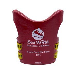 Vintage 1991 SeaWorld San Diego Life Vest Jacket Koozie Coozie Bottle Can Holder